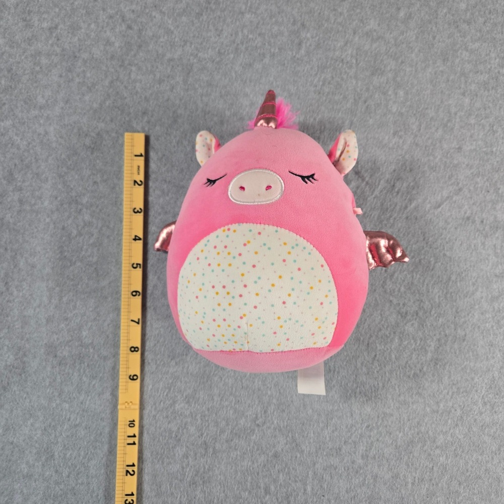 Squishmallows 8 Inch Pink Pegasus Unicorn Polka Dot Belly Plush Toy
